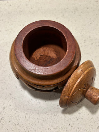 Round Wood Trinket Box with Lid