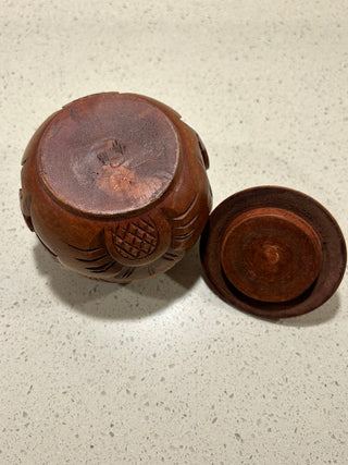 Round Wood Trinket Box with Lid