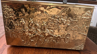 Vintage Lombard of England Brass Overlay Box