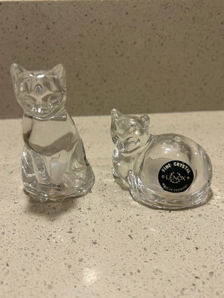 Crystal Cat Salt and Pepper Shakers