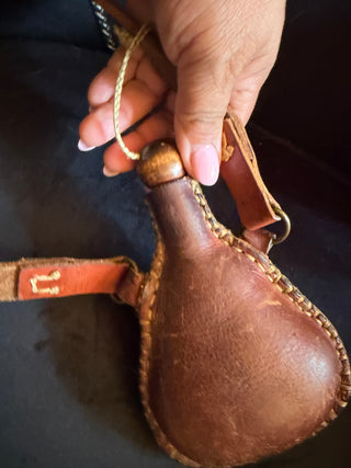 Handmade Leather Loader Hard Ball Shot Flask with heart VV