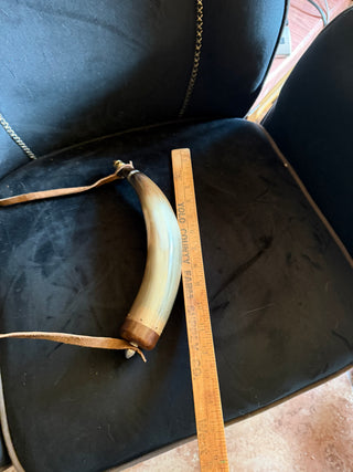 Antique Powder Horn with Original Leather Strap  VV