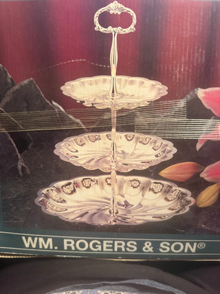 1990 3-tier Wm. Rodgers & Son's Silver plate trays
