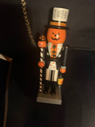 Wooden 9.5" Tall Wooden Halloween Pumpkin Nutcraker