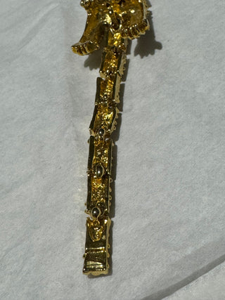 Articulate rhinestone tiger pin