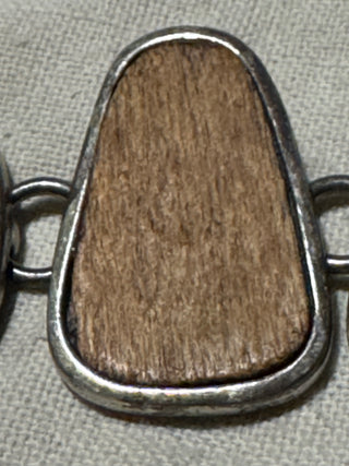 Stone, wood and mother of pearl  bracelet