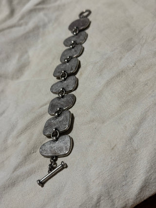 Stone, wood and mother of pearl  bracelet
