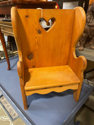 19"x12" Wood Chair w/ Heart Detail--SP