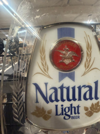 Vintage 1980's Natural Light Beer Sign Anheuser - Busch Light Bar / Recroom