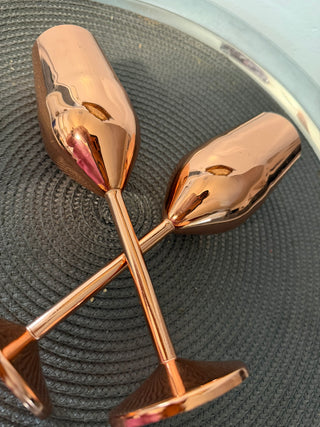 Wine Flutes Rose Gold Set of TWO