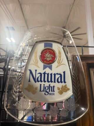 Vintage 1980's Natural Light Beer Sign Anheuser - Busch Light Bar / Recroom