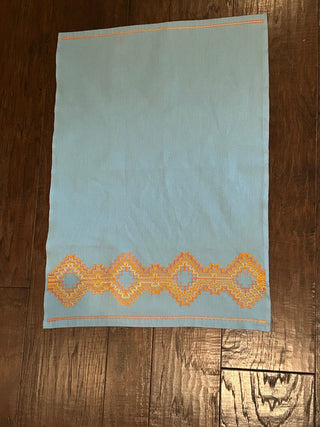 Vintage Huck Hand Towel, Light Blue