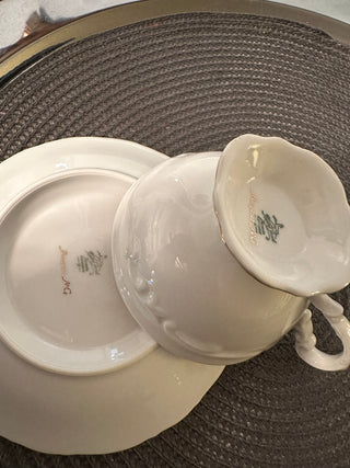 Vintage Teacup SET SIX w/Saucers Hertel Jacob MTS