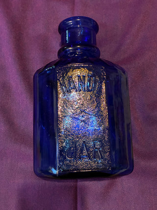 Cobalt glass jar “handy jar”
