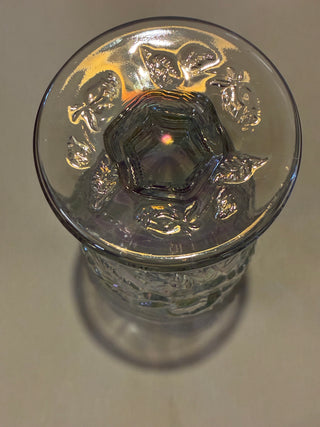 Madonna Inn glass goblet roses iridescent