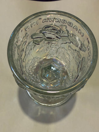 Madonna Inn glass goblet roses iridescent