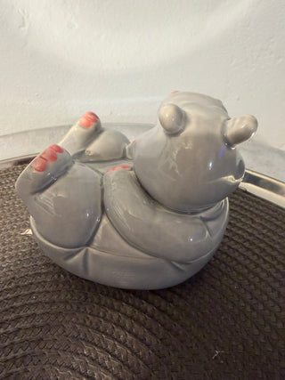 Hippo Trinket-Candy Box Ceramic