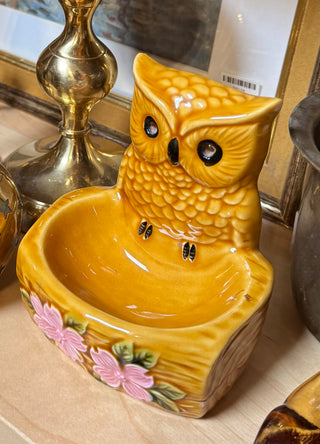 Owl Dogwood Sponge Soap Trinket Dish