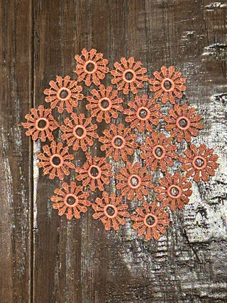 Vintage Coral-Pink Floral Lace Doily, 5.25”
