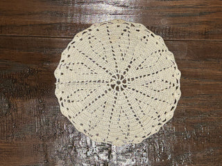 Vintage Handmade Cream Crochet Coasters, Set of 4