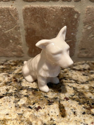 Vintage Belleek Porcelain Scotty Dog Figurine
