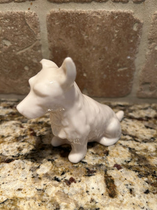Vintage Belleek Porcelain Scotty Dog Figurine
