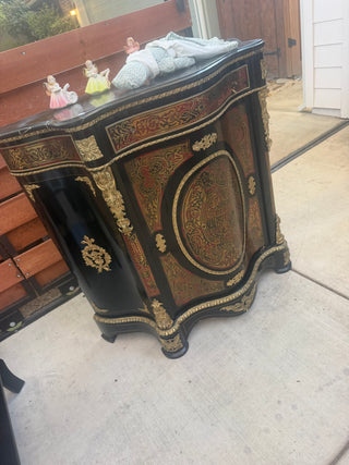 Napoleon III Style Ebonized Cabinet with Marble Top