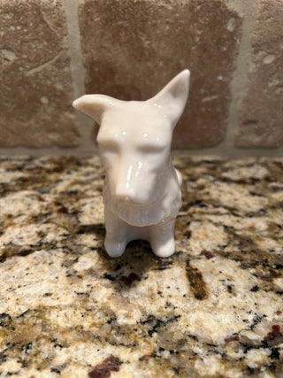 Vintage Belleek Porcelain Scotty Dog Figurine