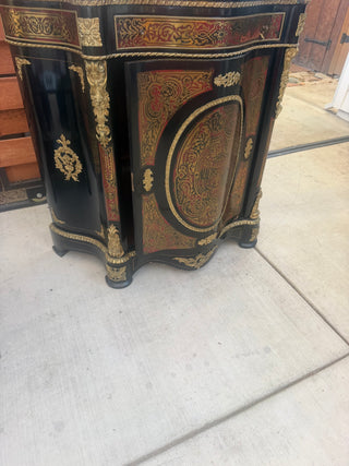 Napoleon III Style Ebonized Cabinet with Marble Top