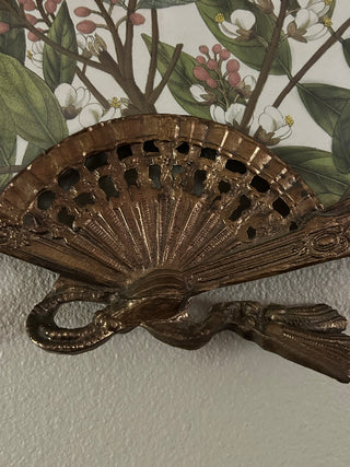 Vintage Art Nouveau Ornate Brass Fan Frame