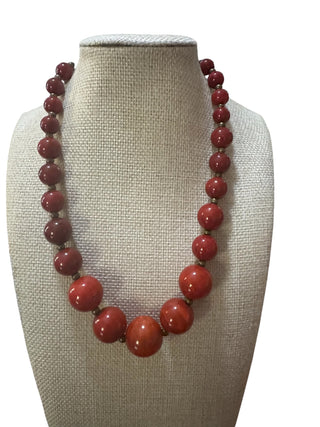 Burnt Orange Marbled Lucite Necklace