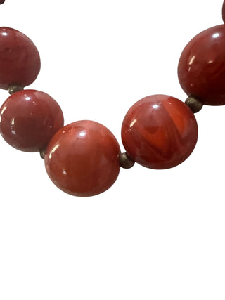 Burnt Orange Marbled Lucite Necklace