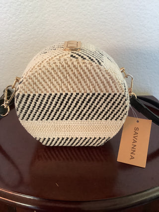 Savanna Round Woven Crossbody Bag