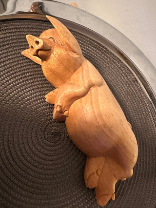 Pig Sow Wood Handcarved MTS