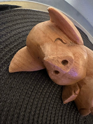 Pig Sow Wood Handcarved MTS