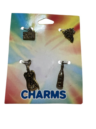 Vintage Brass Wine Gala Charms