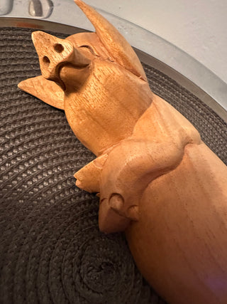 Pig Sow Wood Handcarved MTS