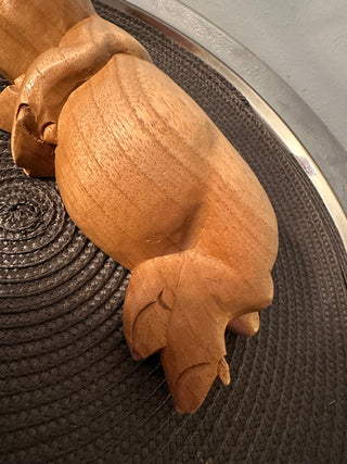 Pig Sow Wood Handcarved MTS
