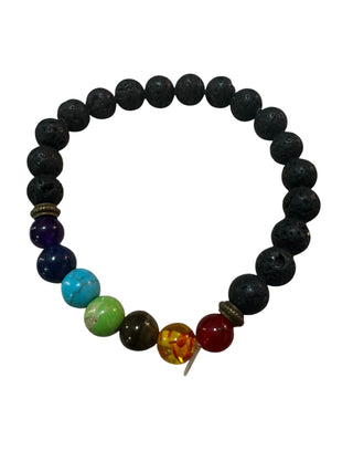 Rainbow Chakra Lava Stone Bracelet