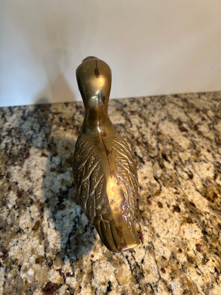 Vintage Brass Duck Figurine, Mallard