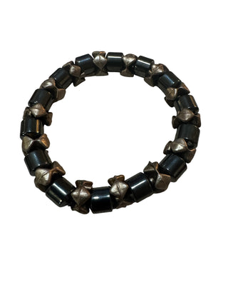 Metallic Hematite Barrel Bracelet