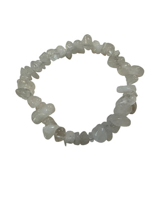 White Quartz Tumbled Chip  Bracelet