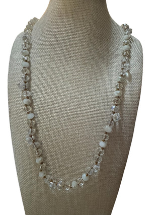 Clear & Milky White Faceted Necklace