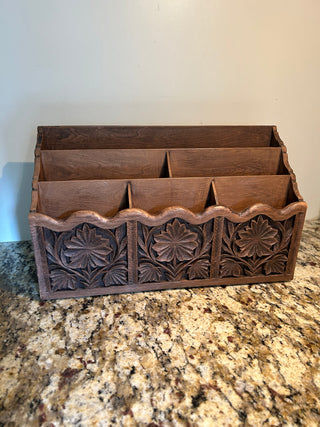 Vintage Faux Wood Desk Caddy
