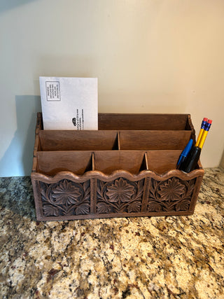Vintage Faux Wood Desk Caddy