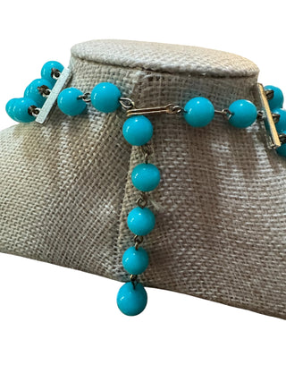 1950s Triple Strand Turquoise & AB  Necklace