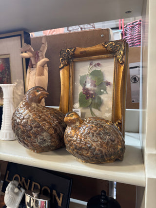 60/70s Japan Ceramic Quail Pair