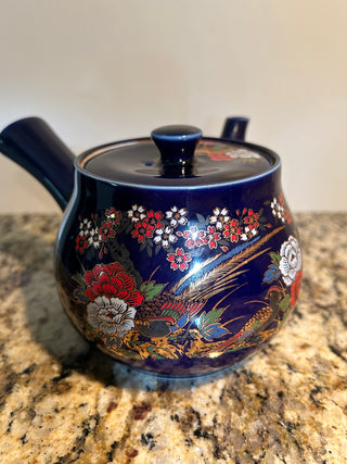 Vintage Japanese Tea Set, Cobalt Blue