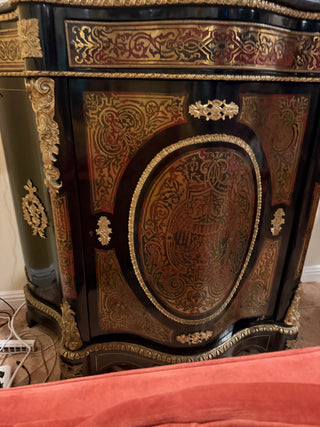 Napoleon III Style Ebonized Cabinet with Marble Top