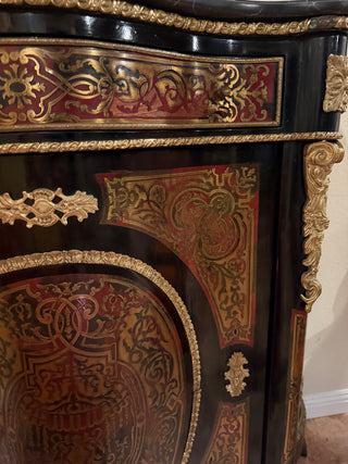 Napoleon III Style Ebonized Cabinet with Marble Top